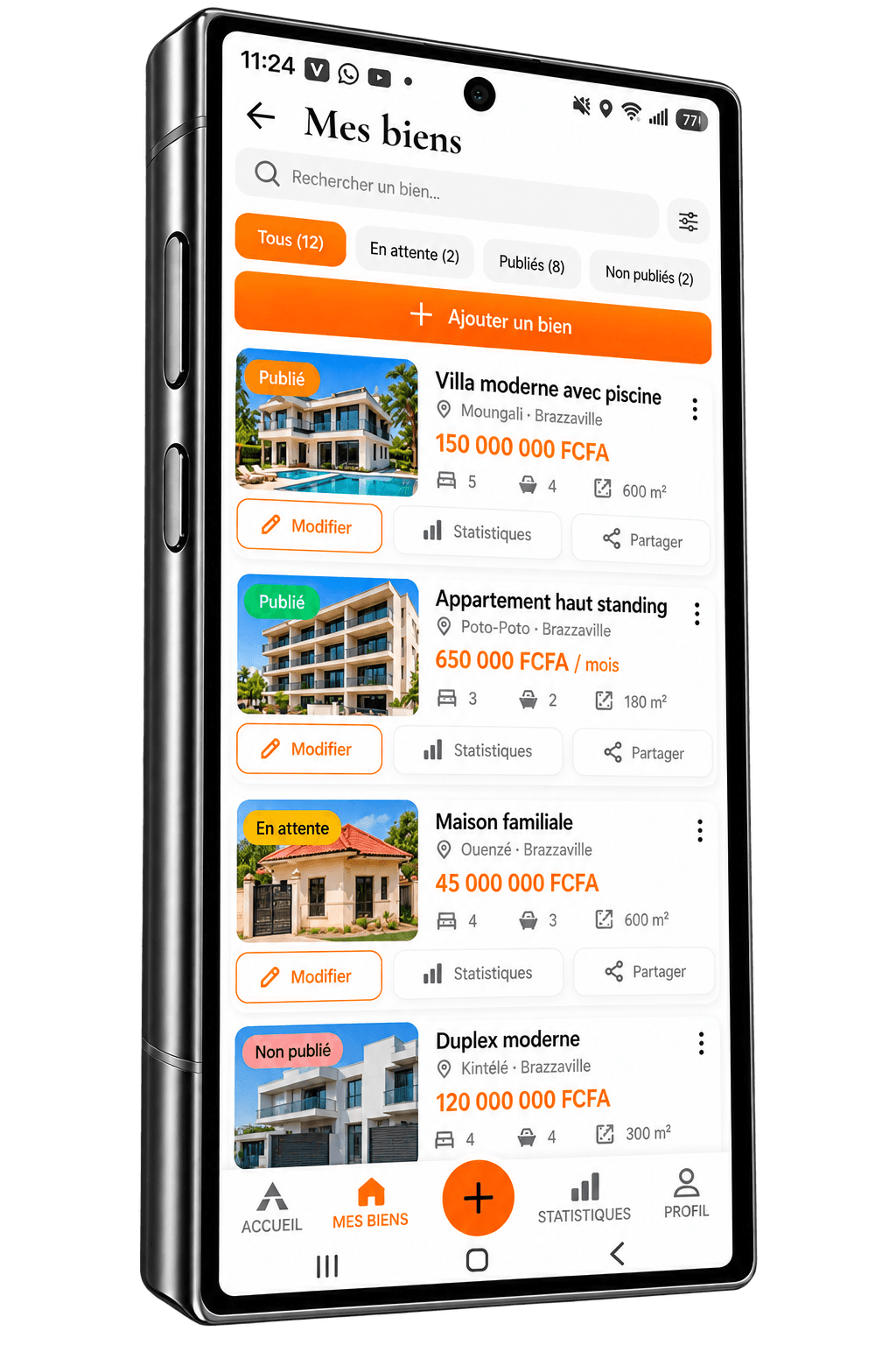 Gestion des biens publiés, en attente et non publiés dans l’application Altimmo